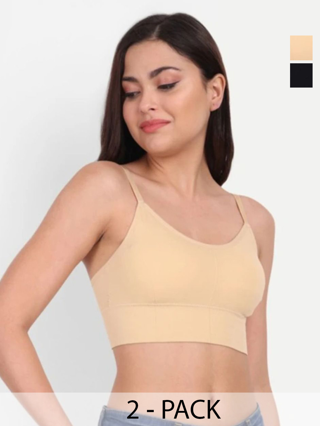 AM TEX Pack of 2 Full Coverage Lightly Padded Bralette Bra