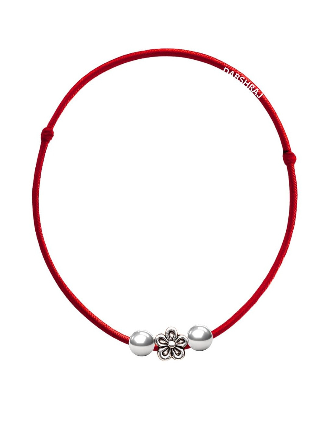 Darshraj Women 1 Piece Sterling Silver Balls & Flower Studded nylon Thread Anklet