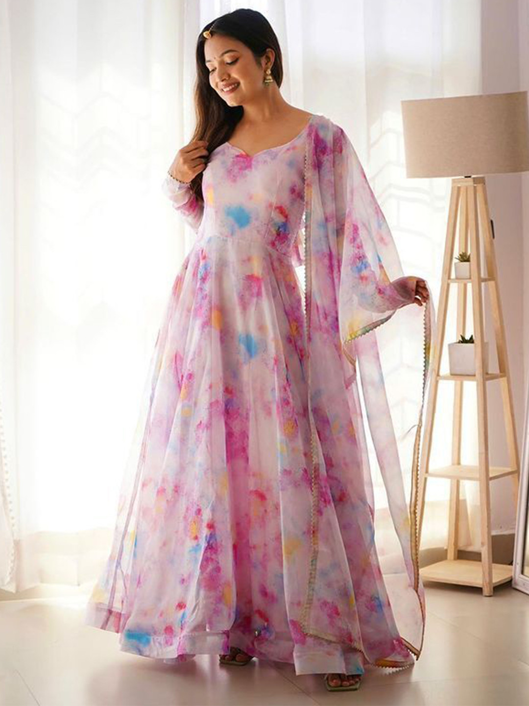 AG TEXTILE Women Abstract Printed Daily Anarkali Kurta