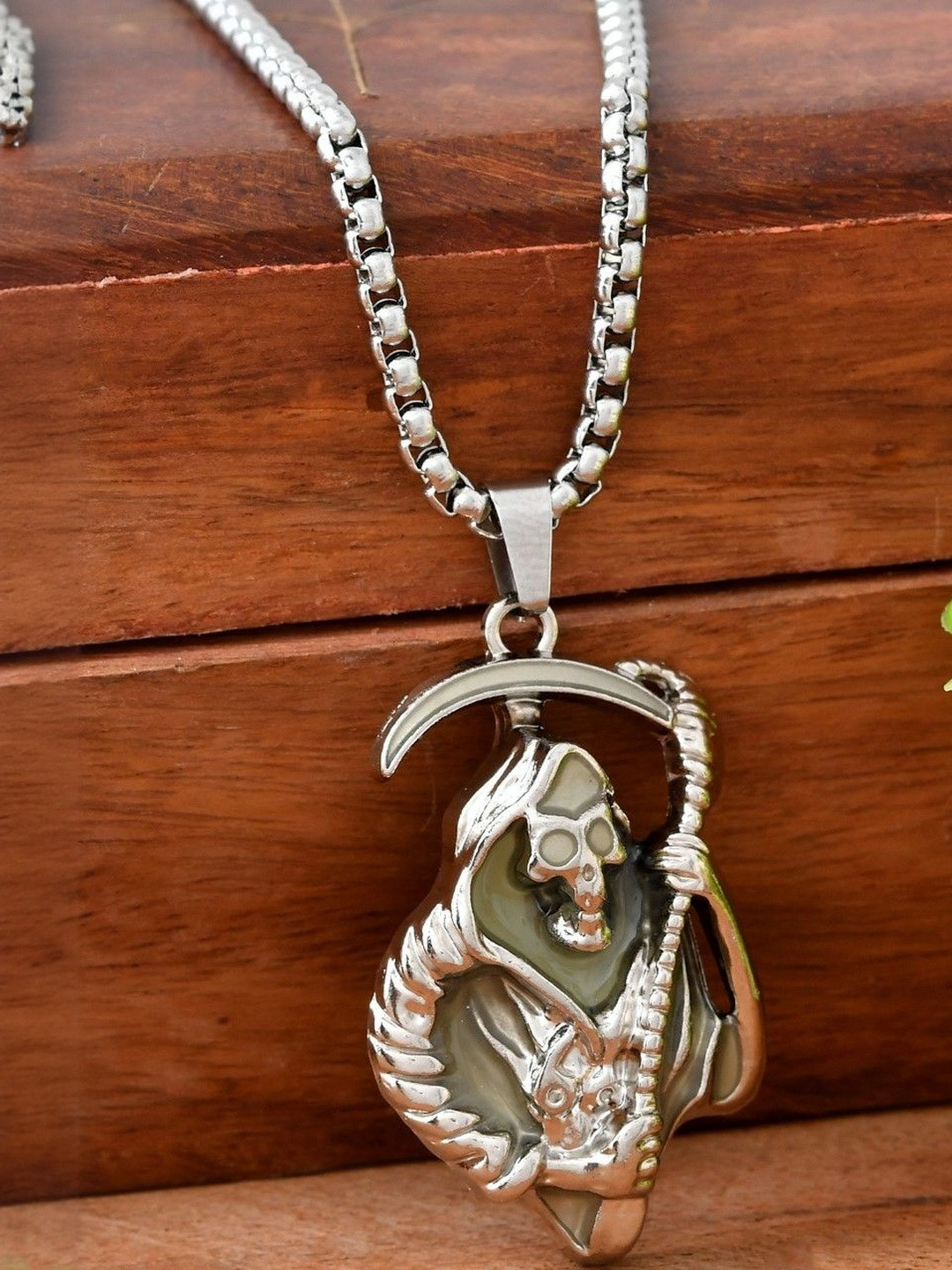 P. R. PRINTS Silver-Plated Radium Bhoot Pendant