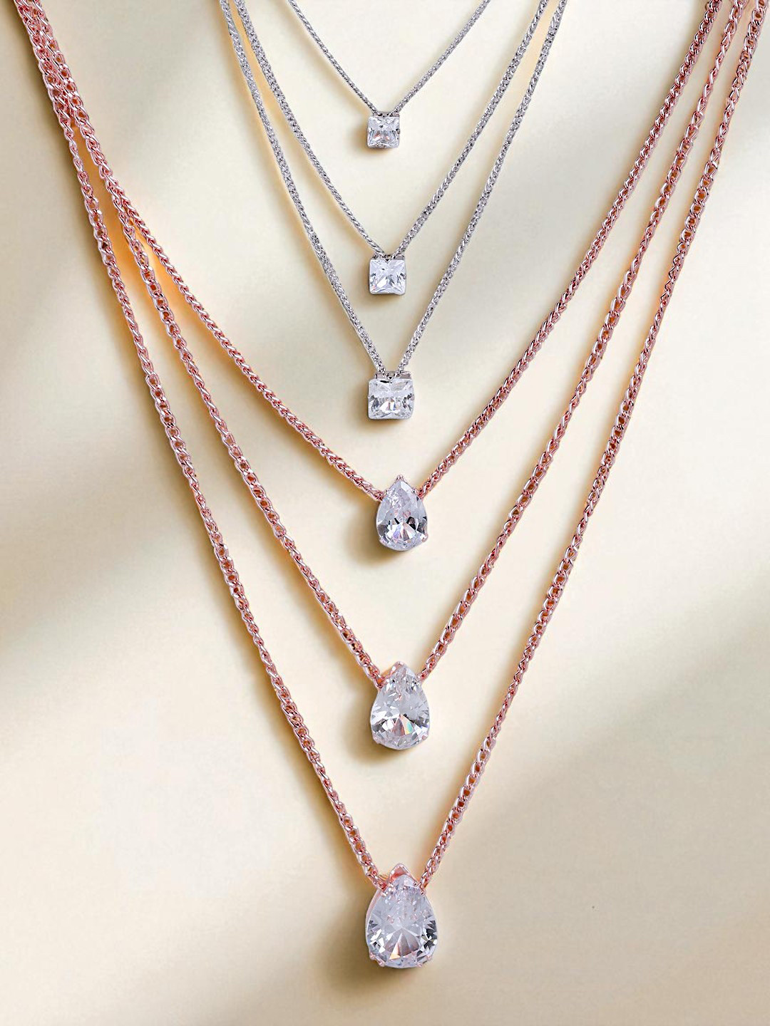 Kord Store Rose Gold & Silver-Toned Rhodium-Plated Necklace