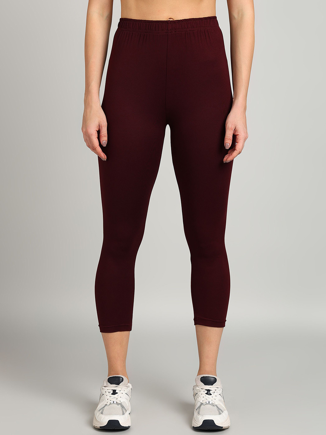 PAAVKI Pure Cotton Slim-Fit Mid-Rise Ankle-Length Legging
