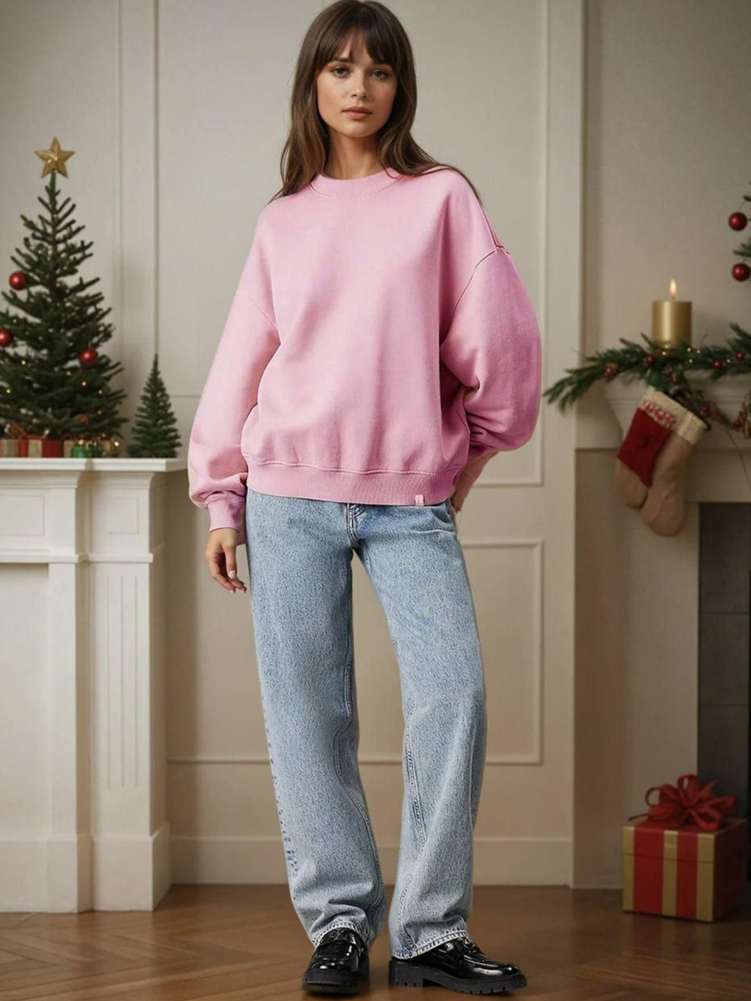 Kotty Women Round Neck Pullover Sweatshirt