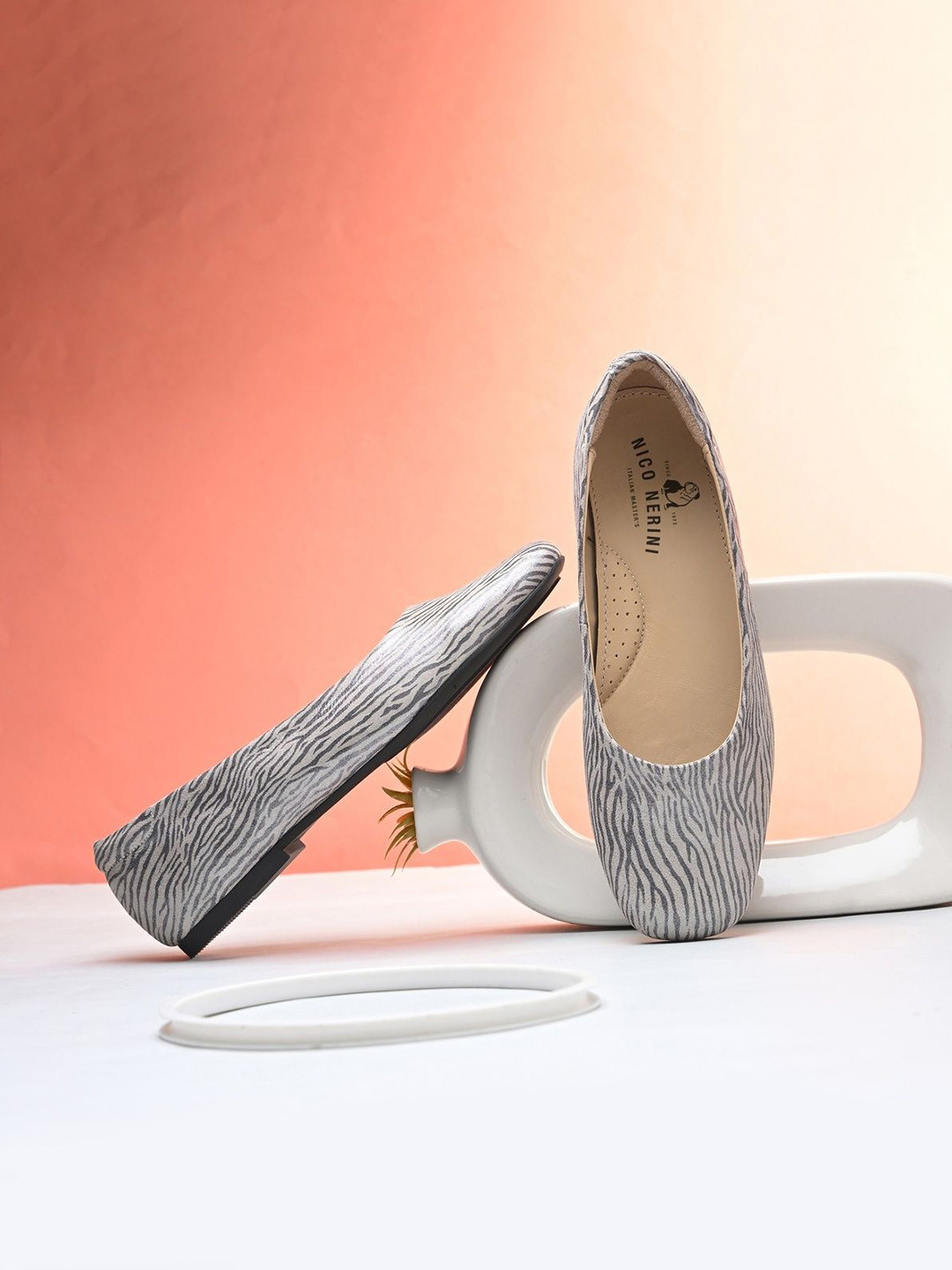NICO NERINI Printed Leather Ballerinas