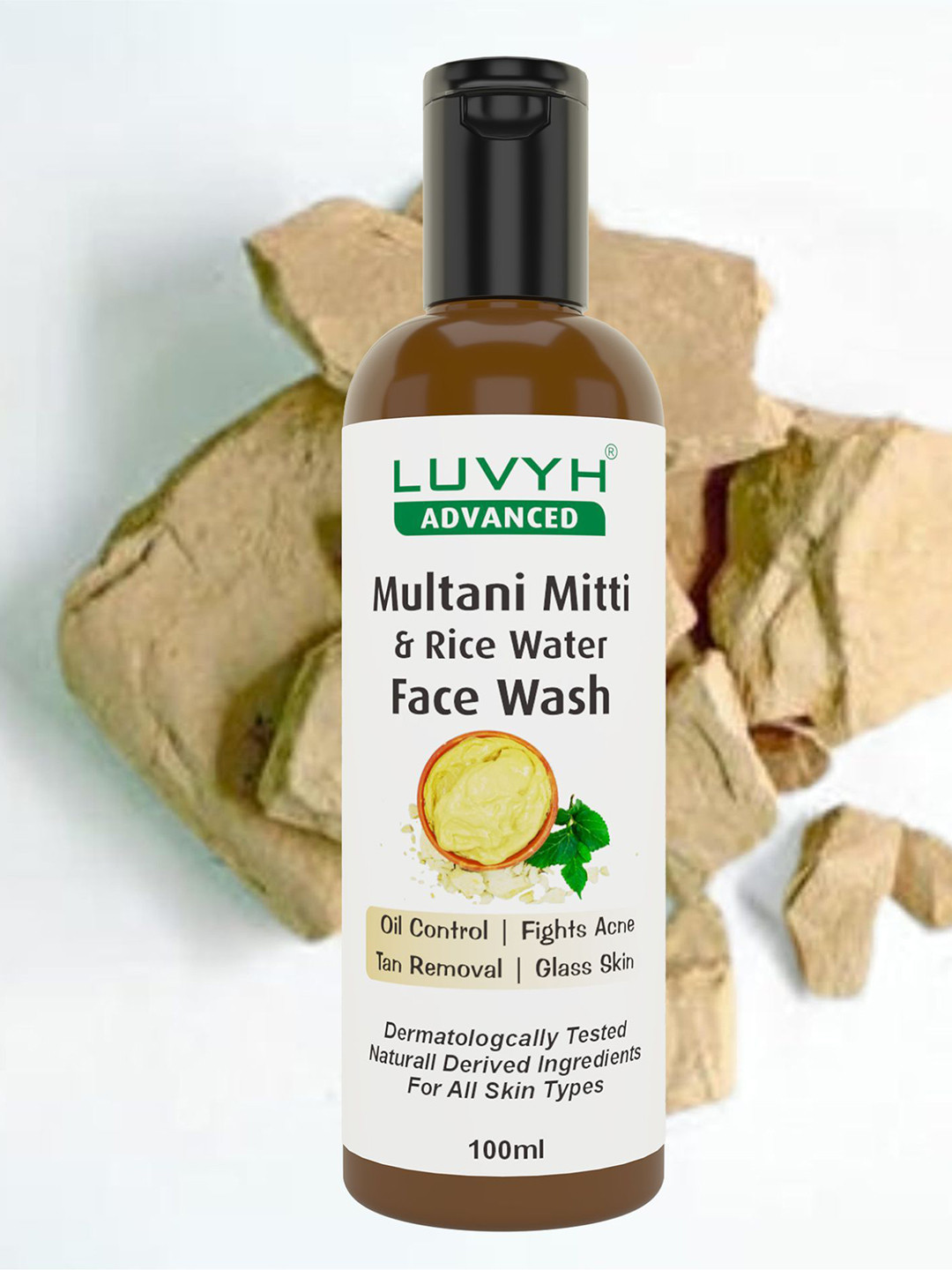 LUVYH Multani Mitti & Rice Water Face Wash- 100 ml