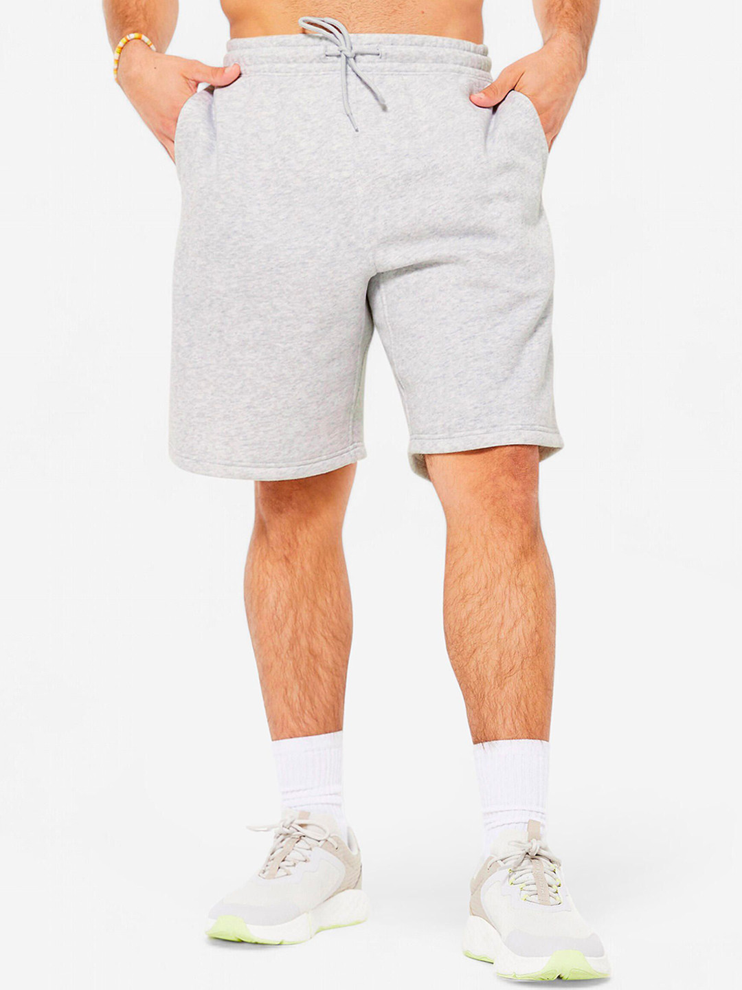 Decathlon Brushed Jersey Fitness Men Mid-Rise Sports Shorts with Pockets