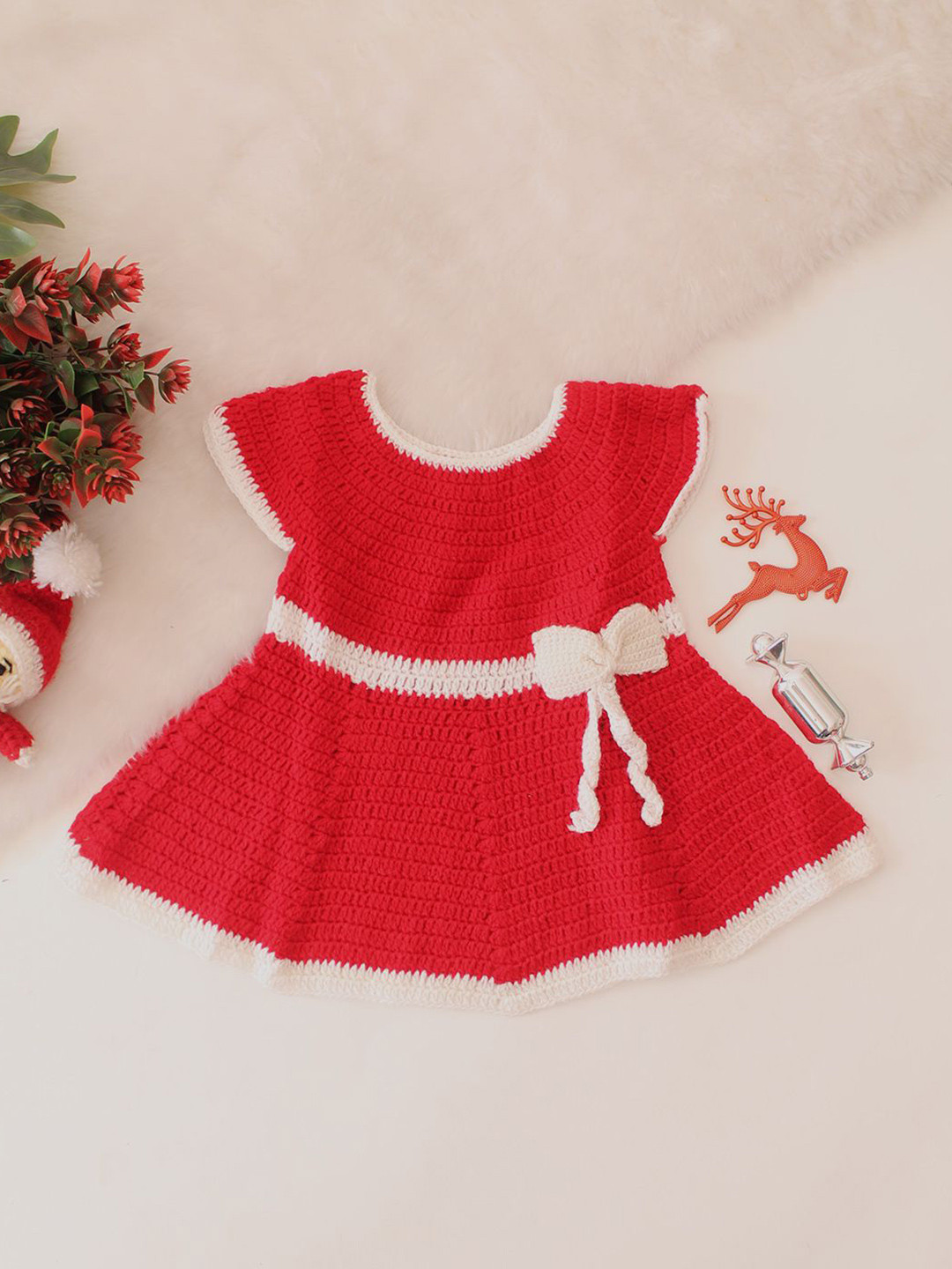 Woonie Girls Round Neck Fit & Flare Dress