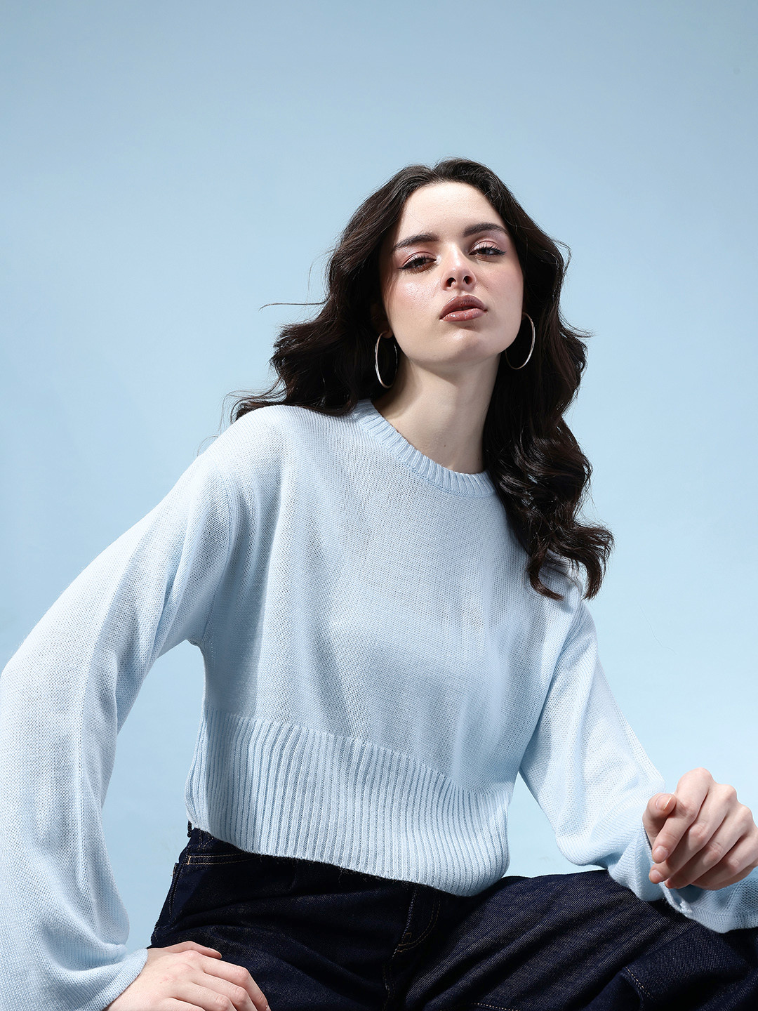 glitchez Flared Sleeves Drop Shoulder Oversized Pullover