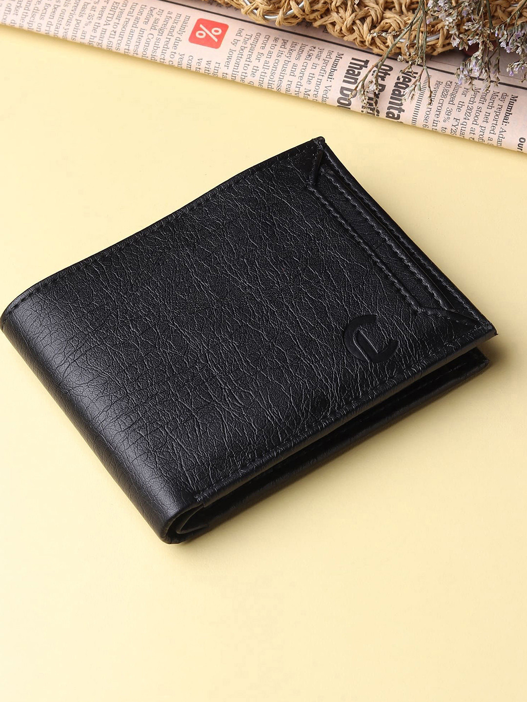 CRAFT LINE Men Textured Detachable Flap Two Fold Wallet