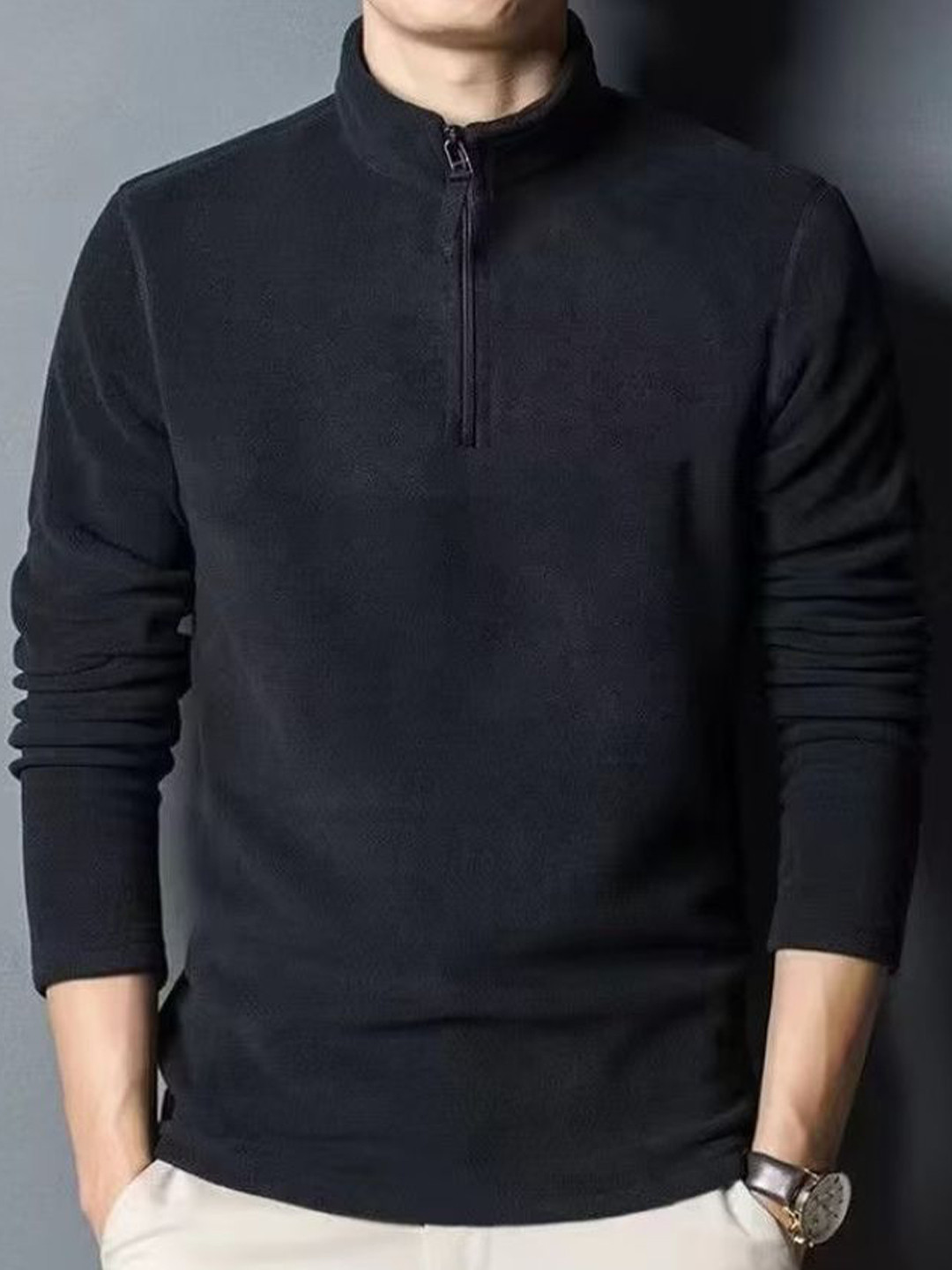 StyleCast Men Mock Neck Half Zip Pullover
