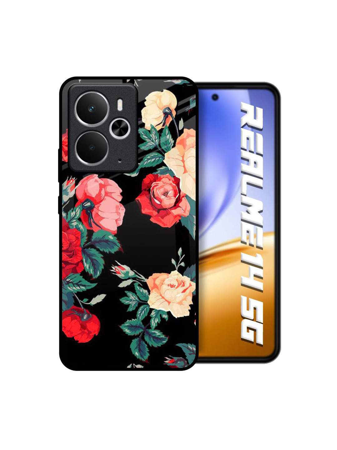 QRIOH Floral Bunch Printed Impact Resistant Realme 14 5G Silicone Back Case