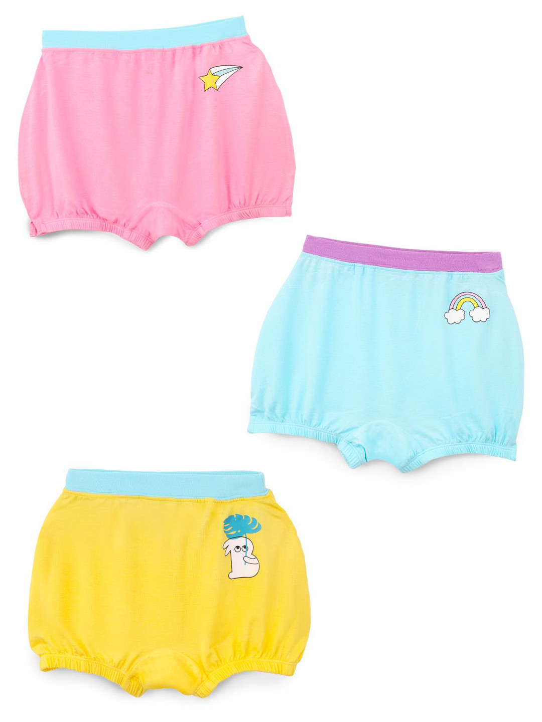 SuperBottoms Girls Pack Of 3 Bloomers Basic Briefs