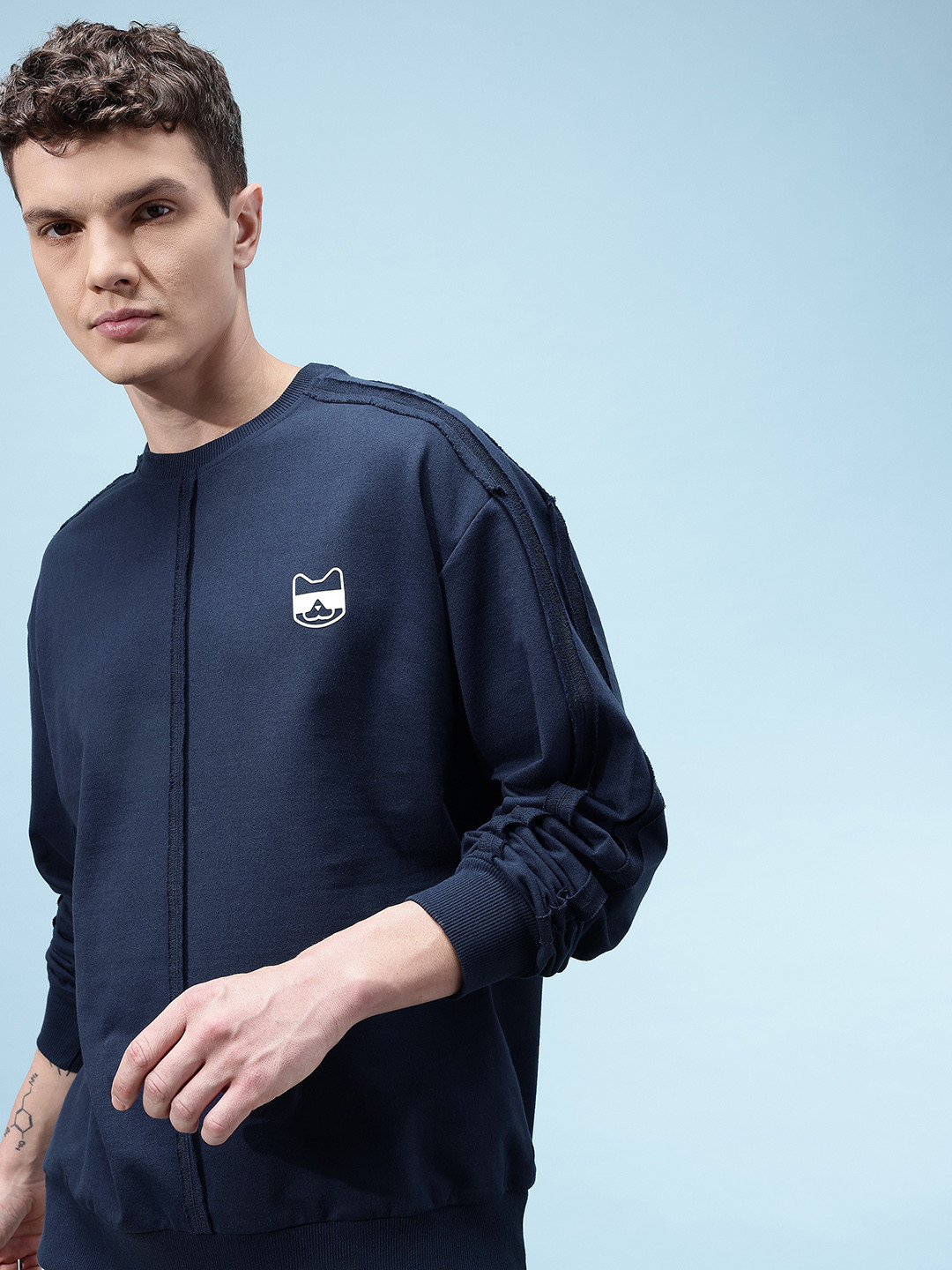 glitchez French Terry Panelled Relaxed Fit Sweatshirt