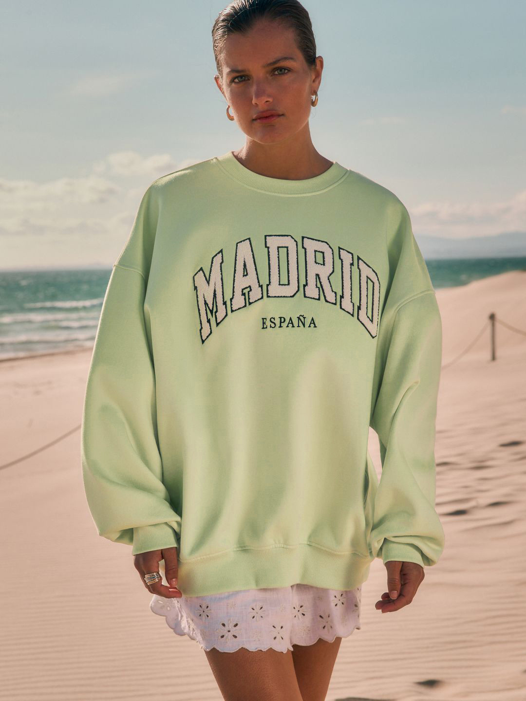 NEXT Typography Applique Oversized Pullover Sweatshirt