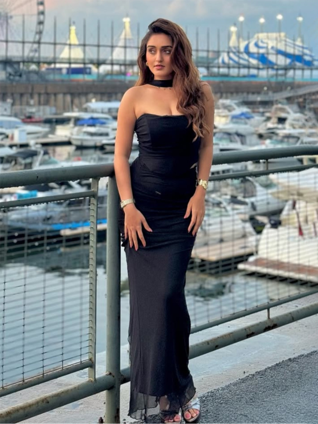 Miss Mosa By Akanksha  Black Alara Summer 2 Pcs Set - Set of Top And Skirt With Scarf