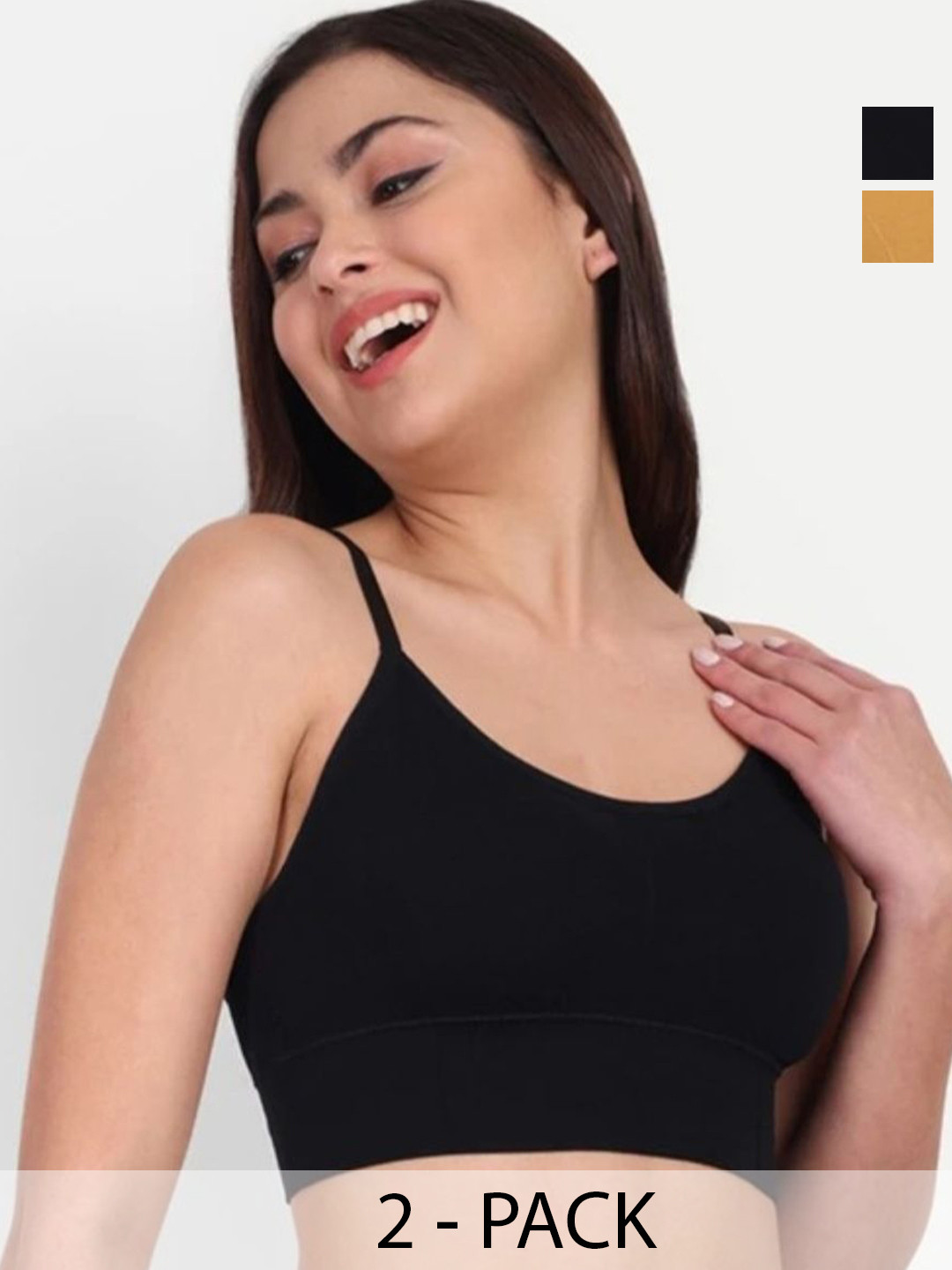 GROAN Pack of 2 Full Coverage Lightly Padded Bralette Bra