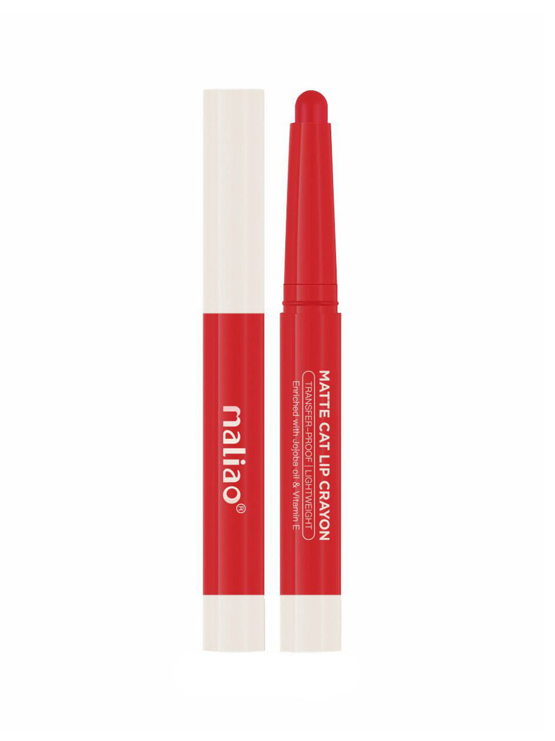 Maliao Matte Cat Transfer-Proof & Lightweight Lip Crayon 2.8 g- Red - M16
