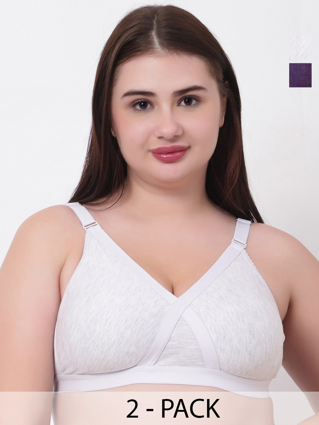 FUNAHME Pack Of 2 Full Coverage Heavy Bust Everyday Bra