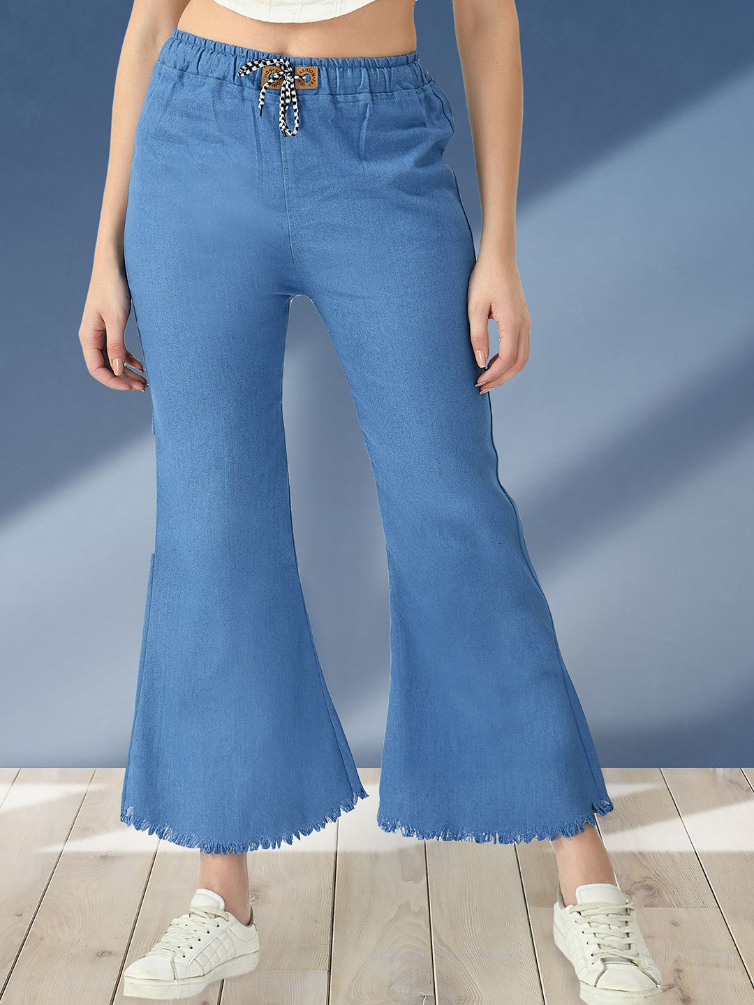 COUTUME COLLECTIONS Women Comfort Flared Fit Mid-Rise Clean Look Soft Functional Jeans