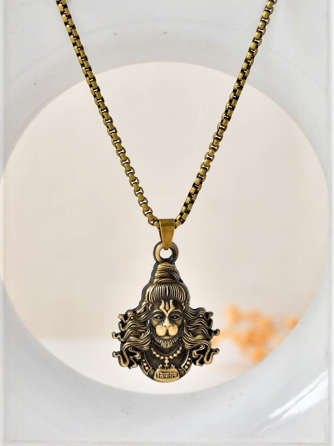 P. R. PRINTS Lord Hanuman Gold-Plated  Pendants with Chains