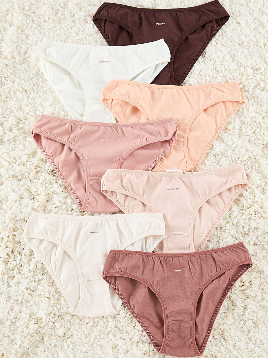 Trendyol Women Pack Of 7 Low Rise Hipster Briefs