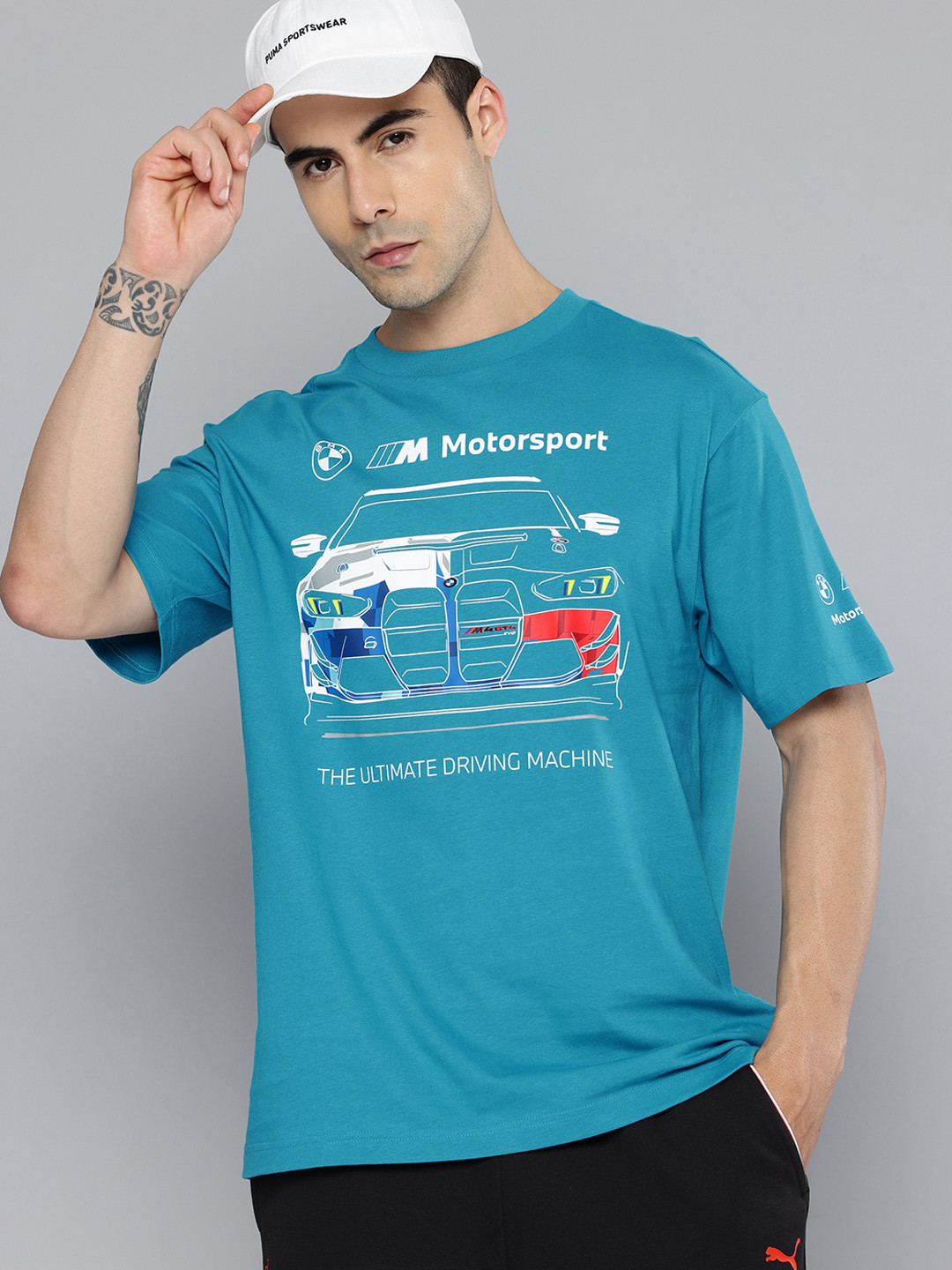 Puma BMW MMS Relaxed Fit Graphic Printed Pure Cotton T-Shirt