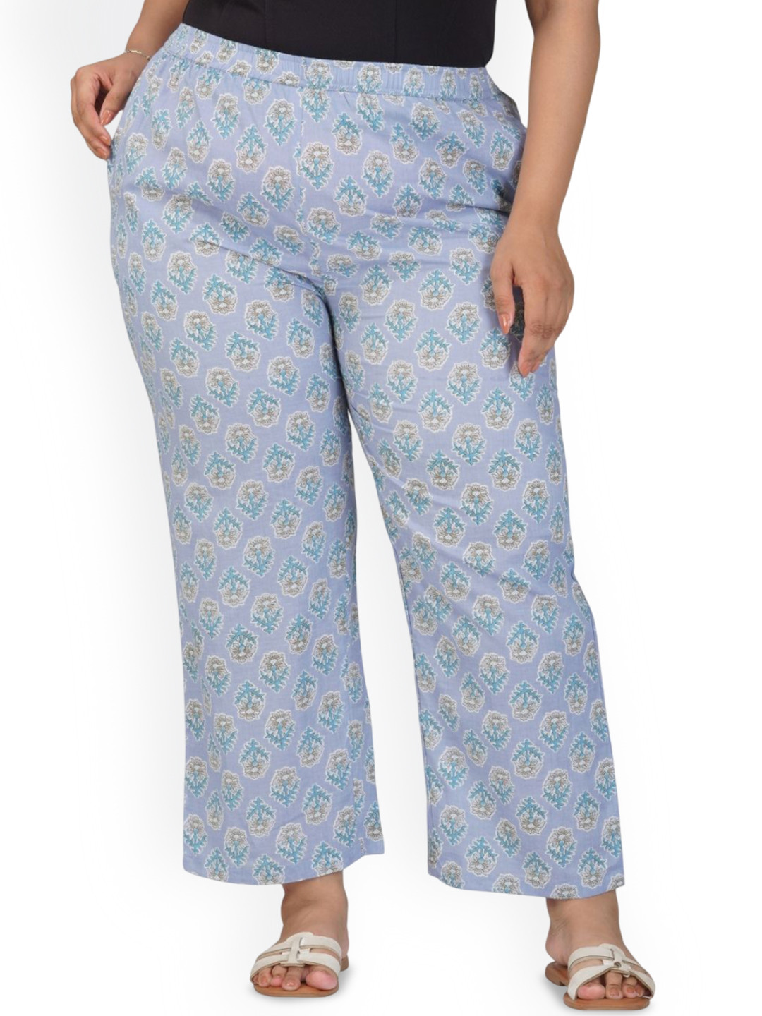 30 Looks Women Floral Printed Plus Size Trouser