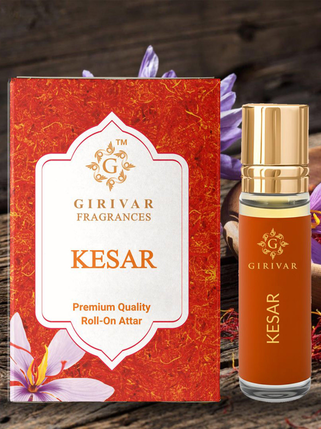 Girivar Fragrances Kesar Long Lasting Roll On Attar- 10 ml