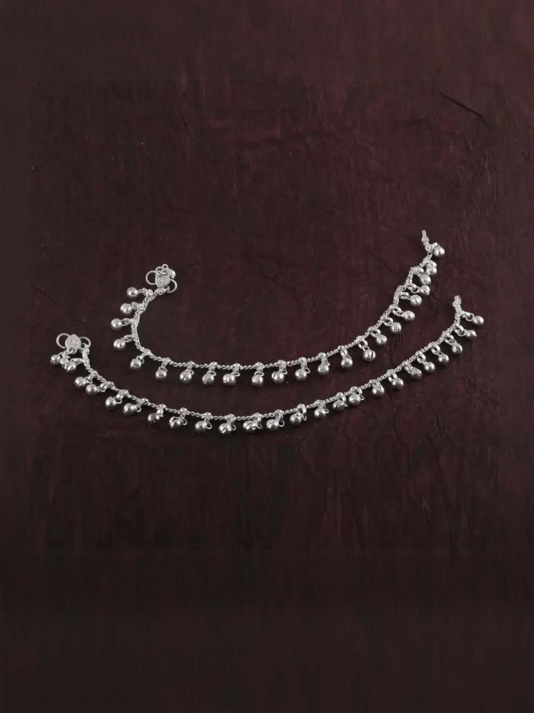 BR Ornaments Women Silver-Plated Artificial Stones Anklets