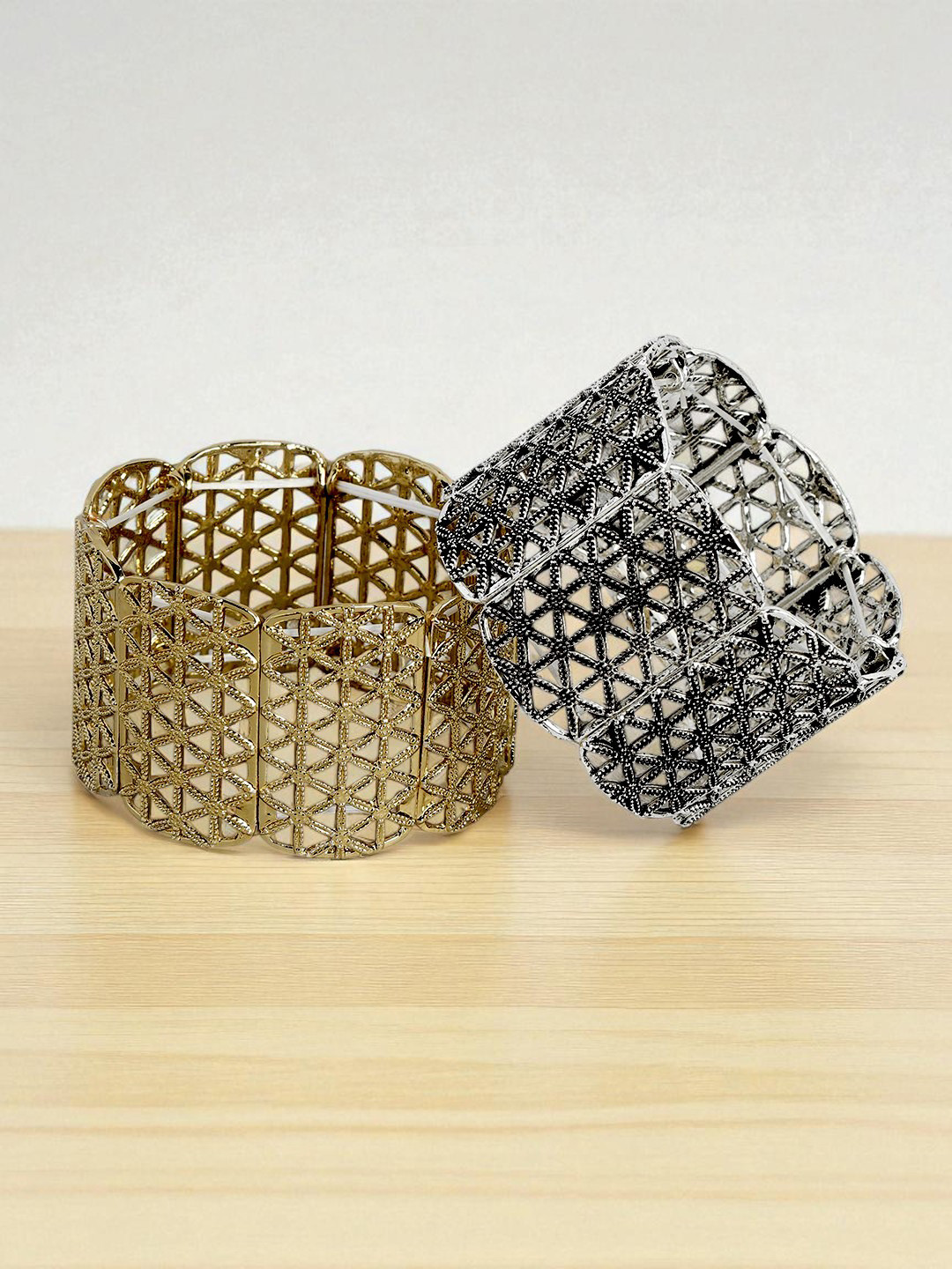 Kord Store Women 2 Gold-Toned & Silver-Toned  Wraparound Bracelet