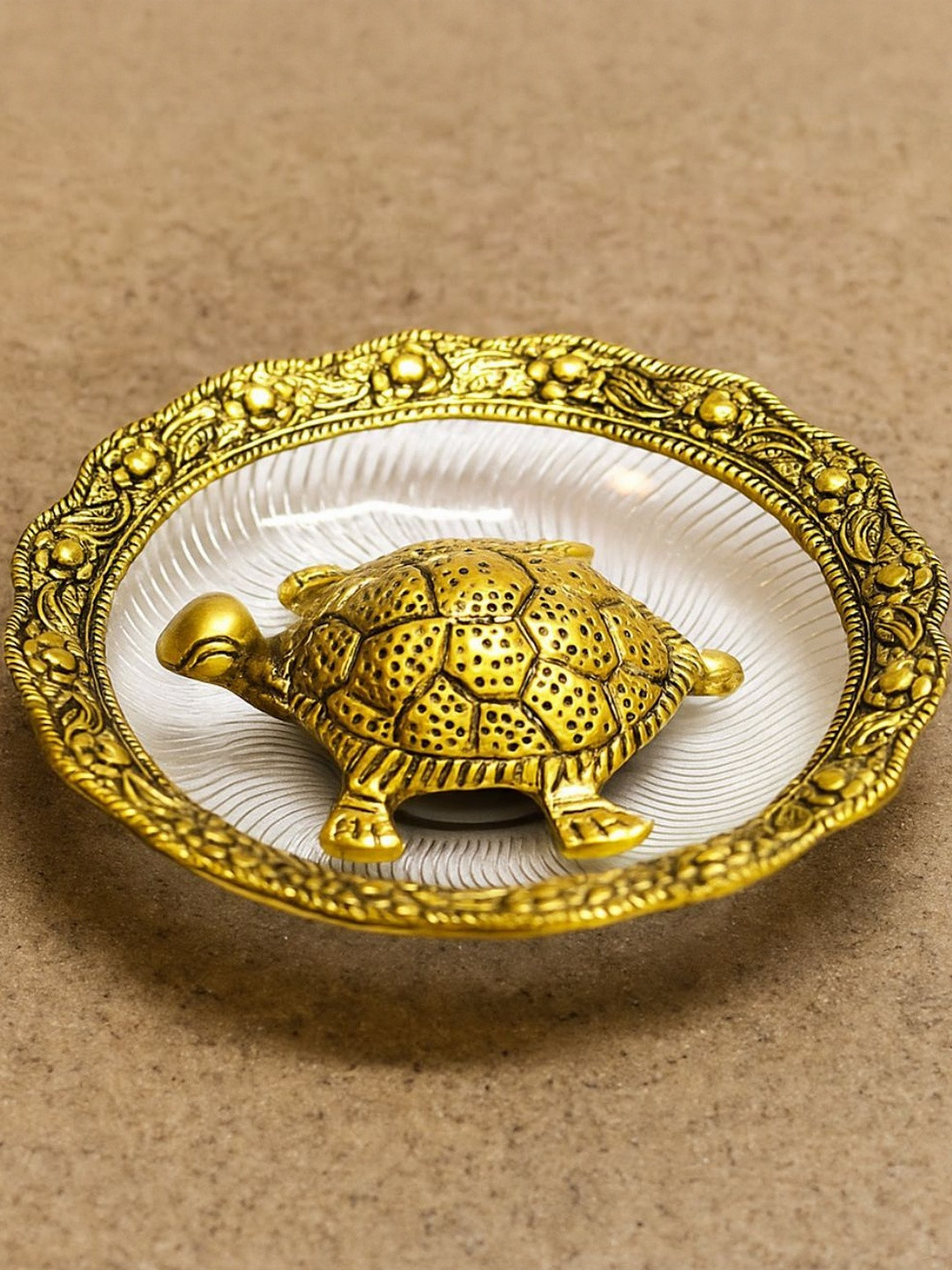 Tiny Shiny Gold-Toned Religious Figurine Showpiece