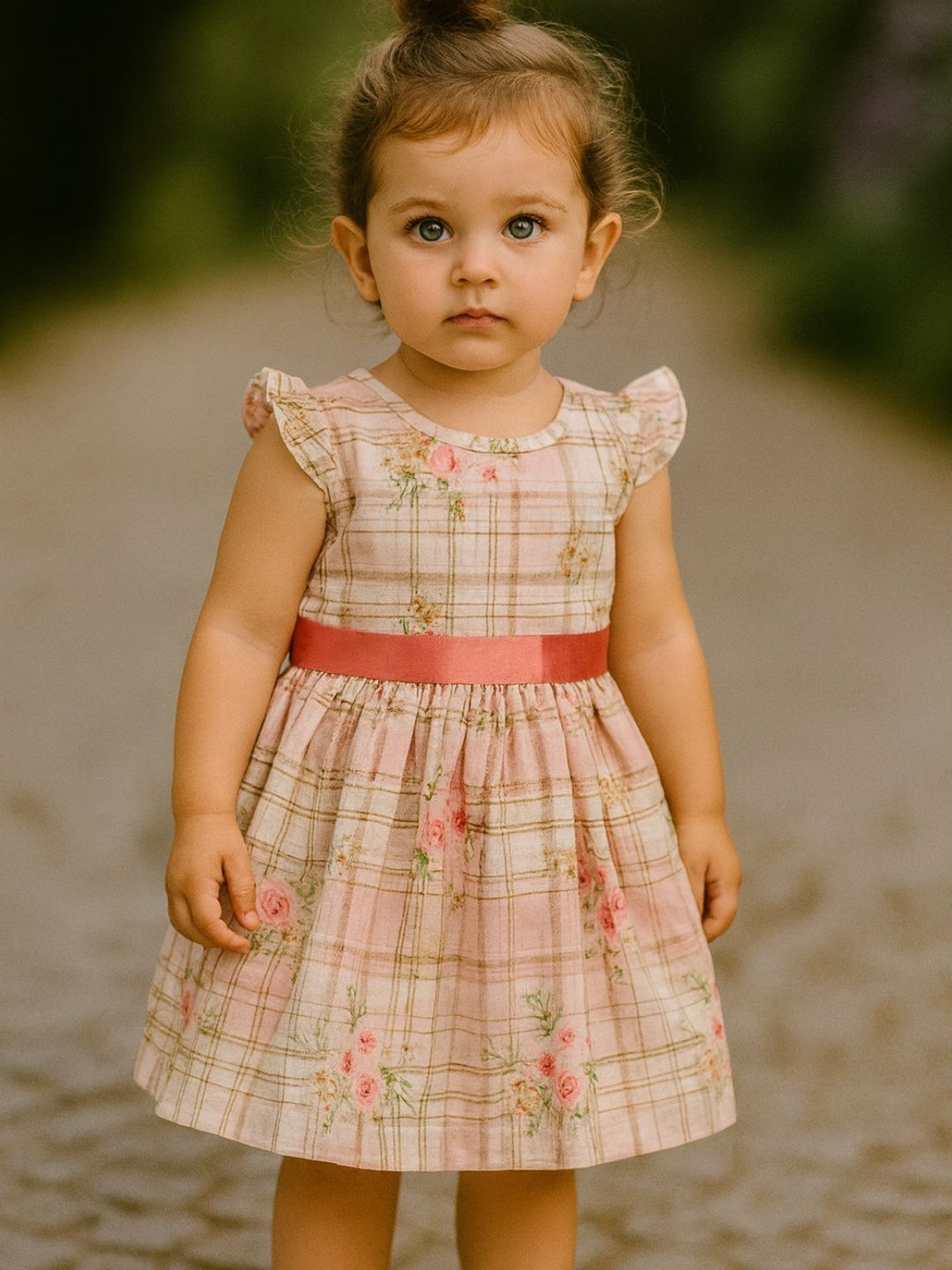 TotzTouch Kids-Girls Pink BLENDED Fit and Flare Dresses