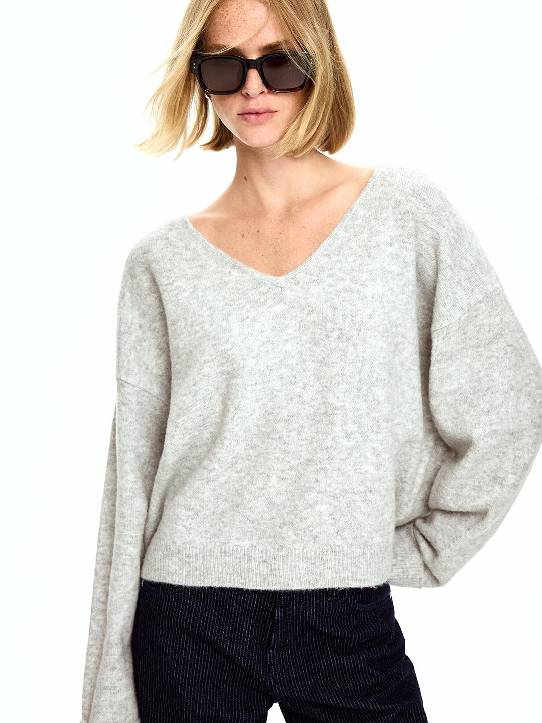 Bershka Soft Touch V-neck Sweater