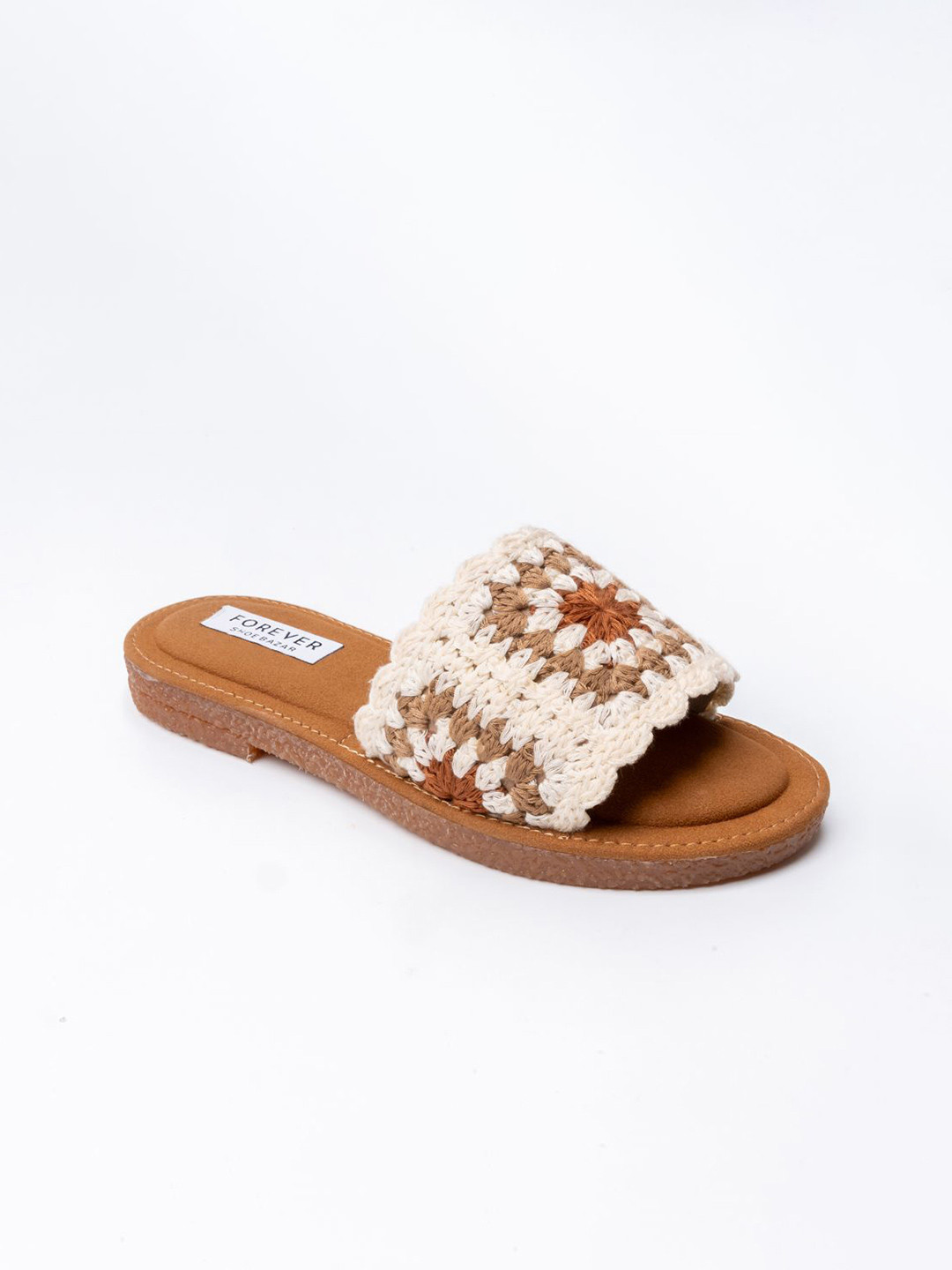 FOREVER SHOE BAZAR Crochet Open Back Flats