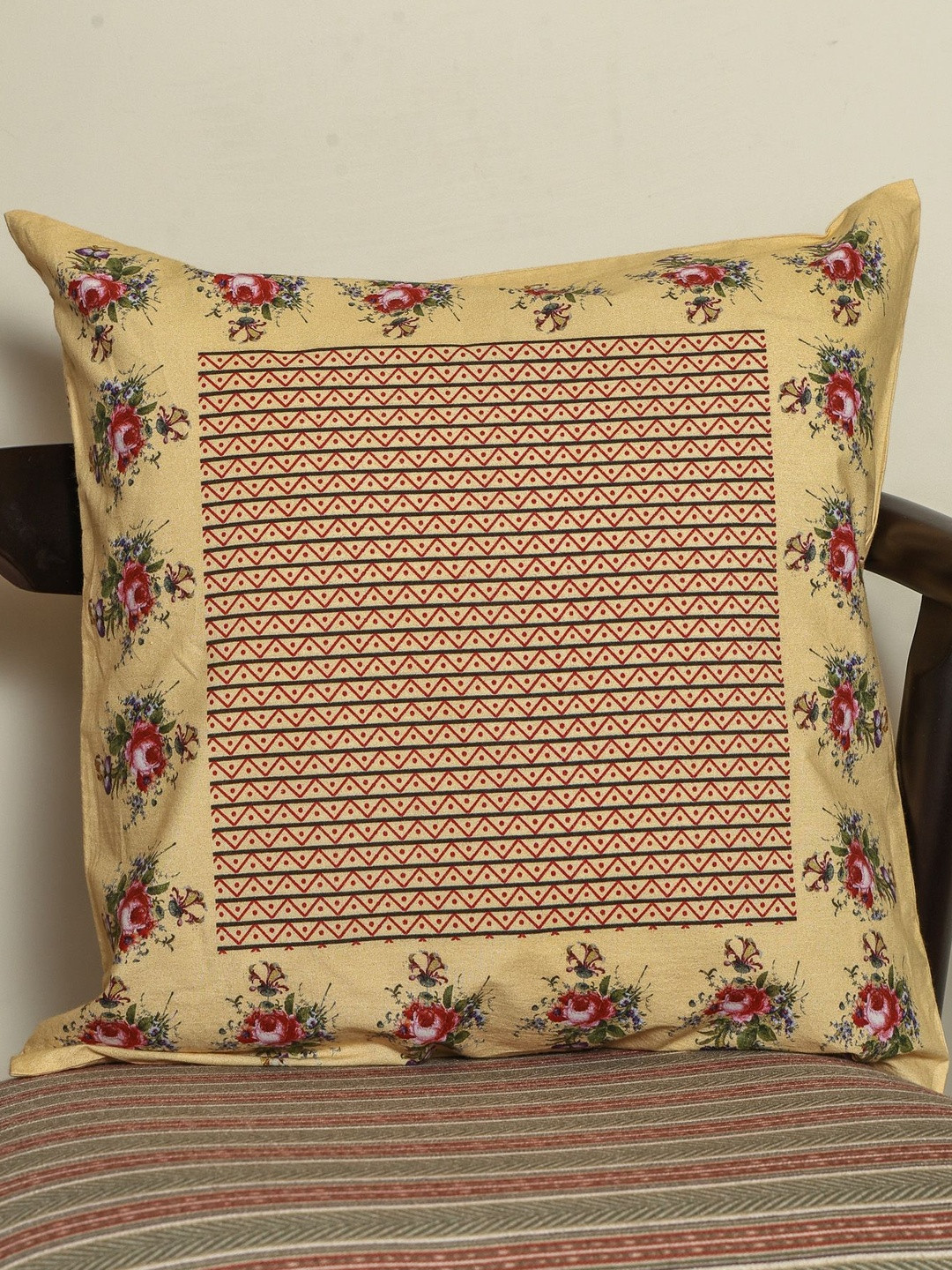 Crown of Poppies Vintage Garden Printed Square Cushion Covers