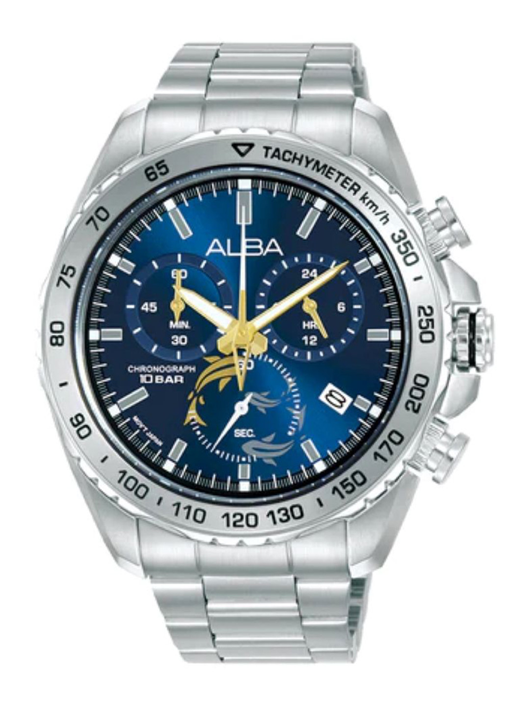 Alba Signa Men Textured Dial & Stainless Steel Straps Analogue Watch AX7015X1