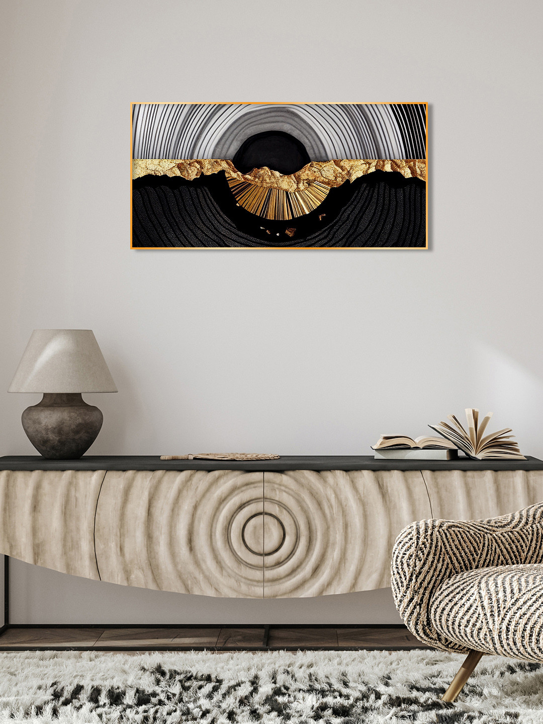 THE NEXT DECOR Solar Essence Glass Finish Horizontal Wall Art