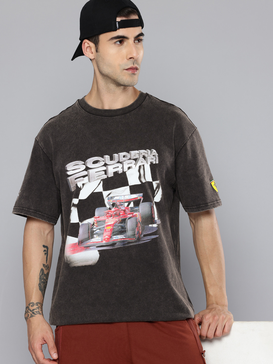 PUMA Motorsport Ferrari Graphic Printed Pure Cotton Outdoor Oversized T-shirt