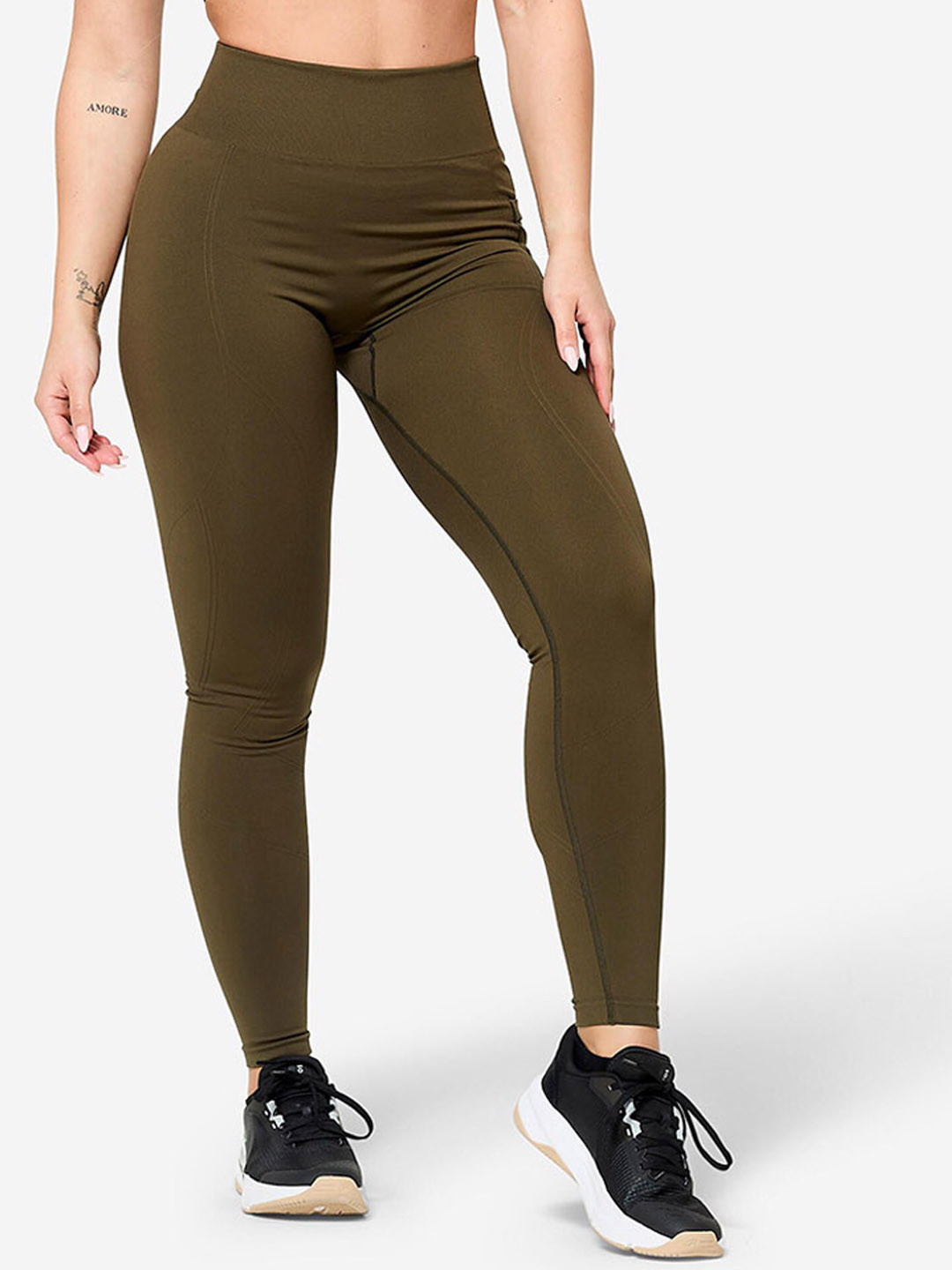 Decathlon Women High-Waisted Push-Up Effect Seamless Tights