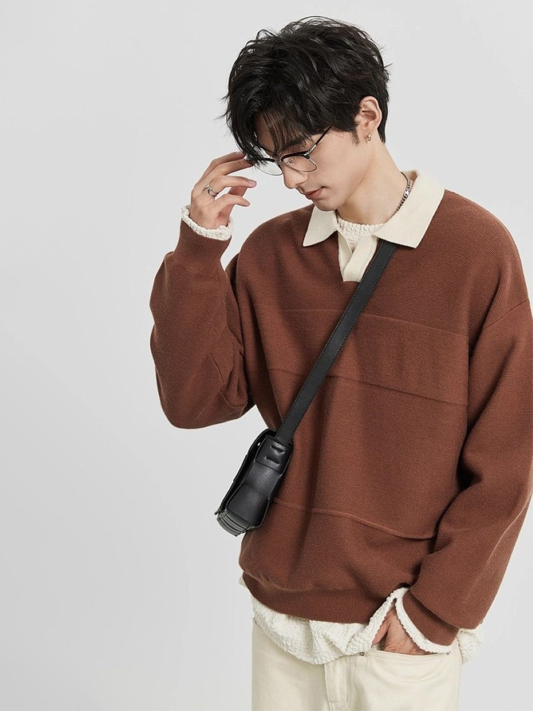 StyleCast Men Shirt Collar Long Sleeves Pullover