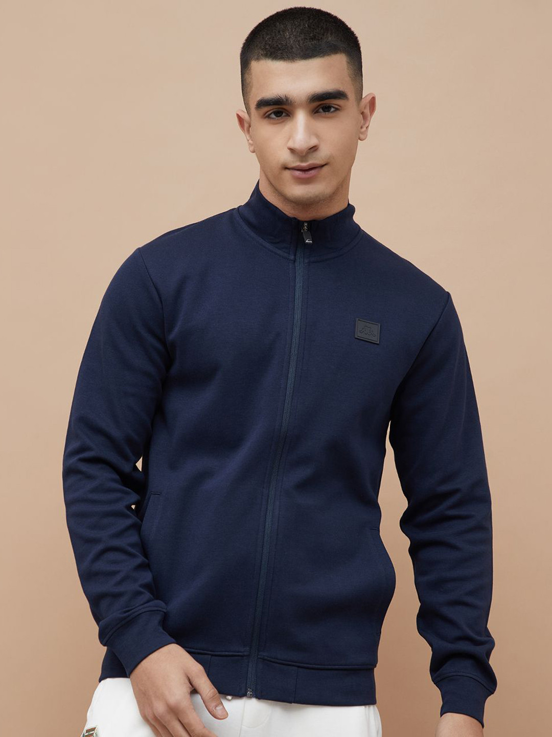 Kappa Men Mock Collar Full Sleeve Cotton Sweatshirt