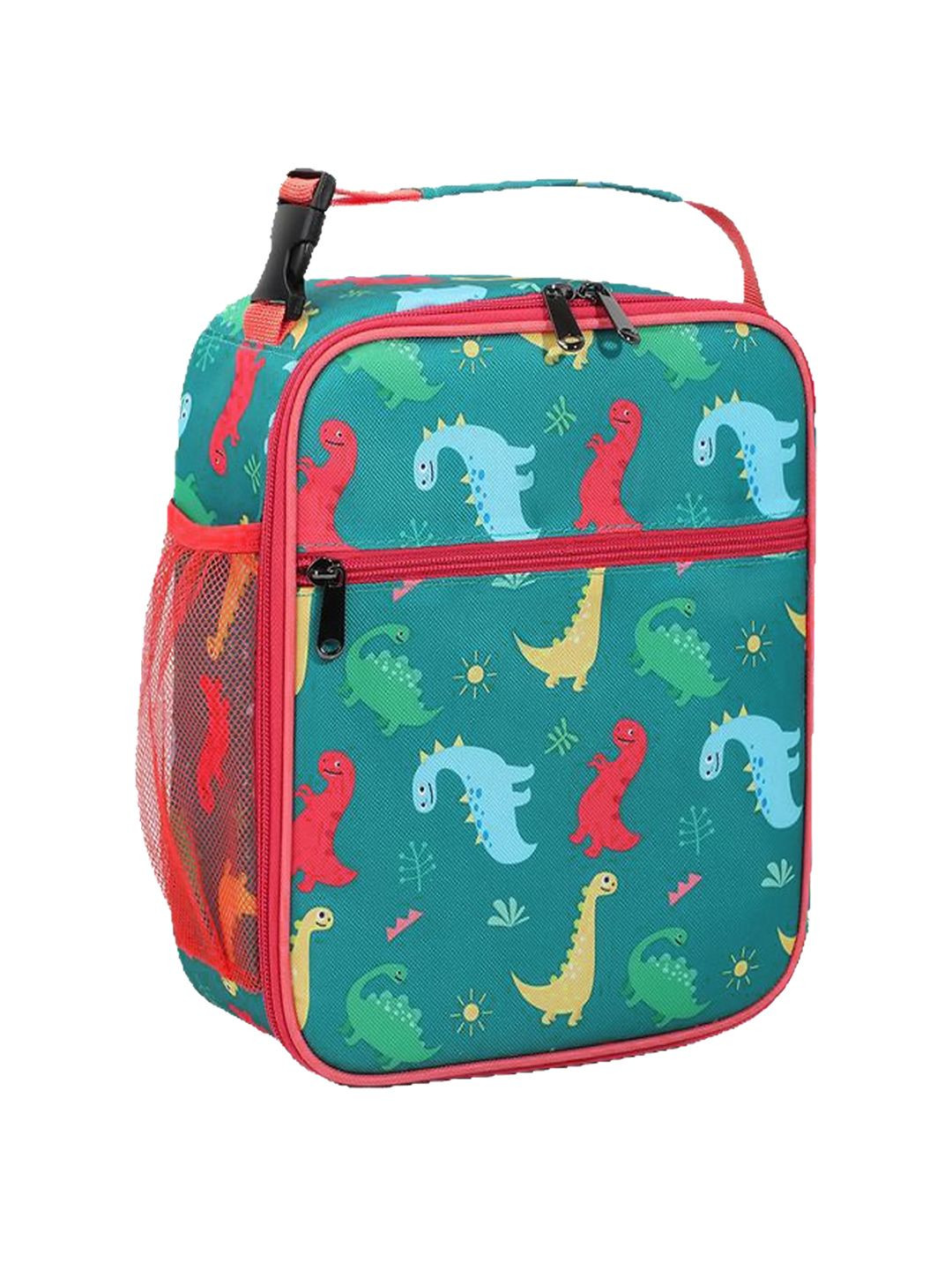 Little Surprise Box LLP Dino Green & Red Printed Lunch Box & Bag