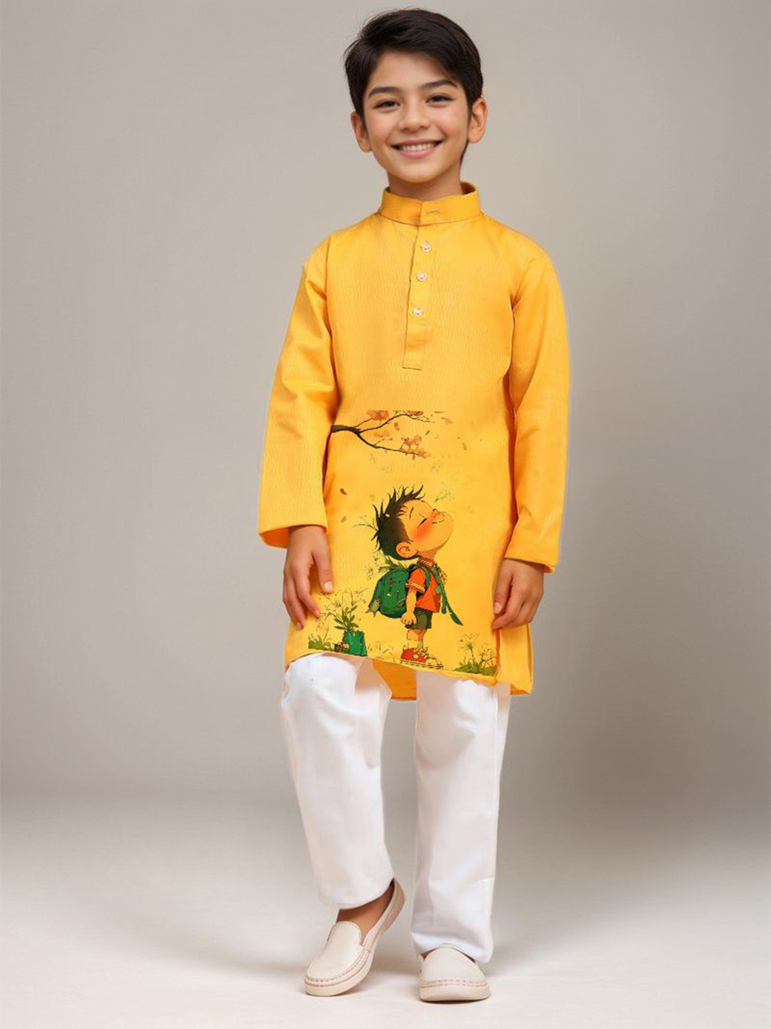 DEVOILER Boy's Ethnic Motifs Printed Kurta