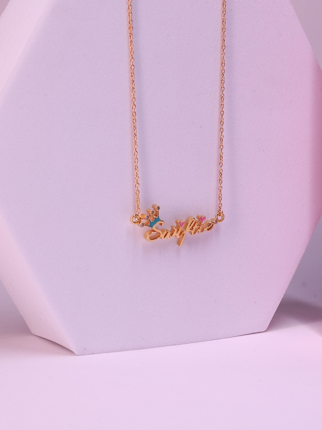 ShimmerTots Girls 925 Sterling Silver Gold-Plated Swifite Pendant With Chain