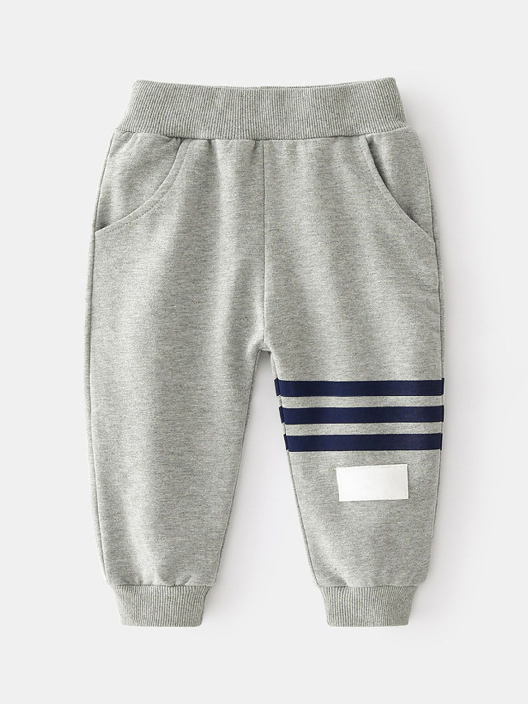 Xsole Boys Striped High-Rise Jogger Trousers