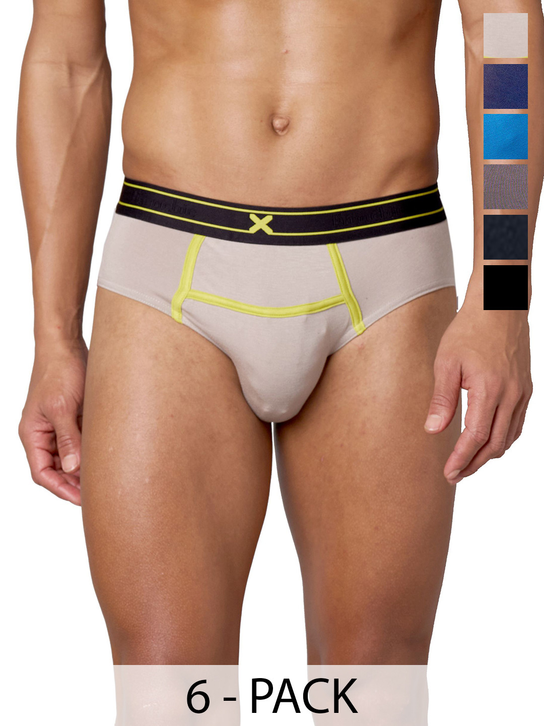 FRENCHIE X-Rizz Tencel Men Pack Of 6  Assorted Anti Bacterial Basic Briefs