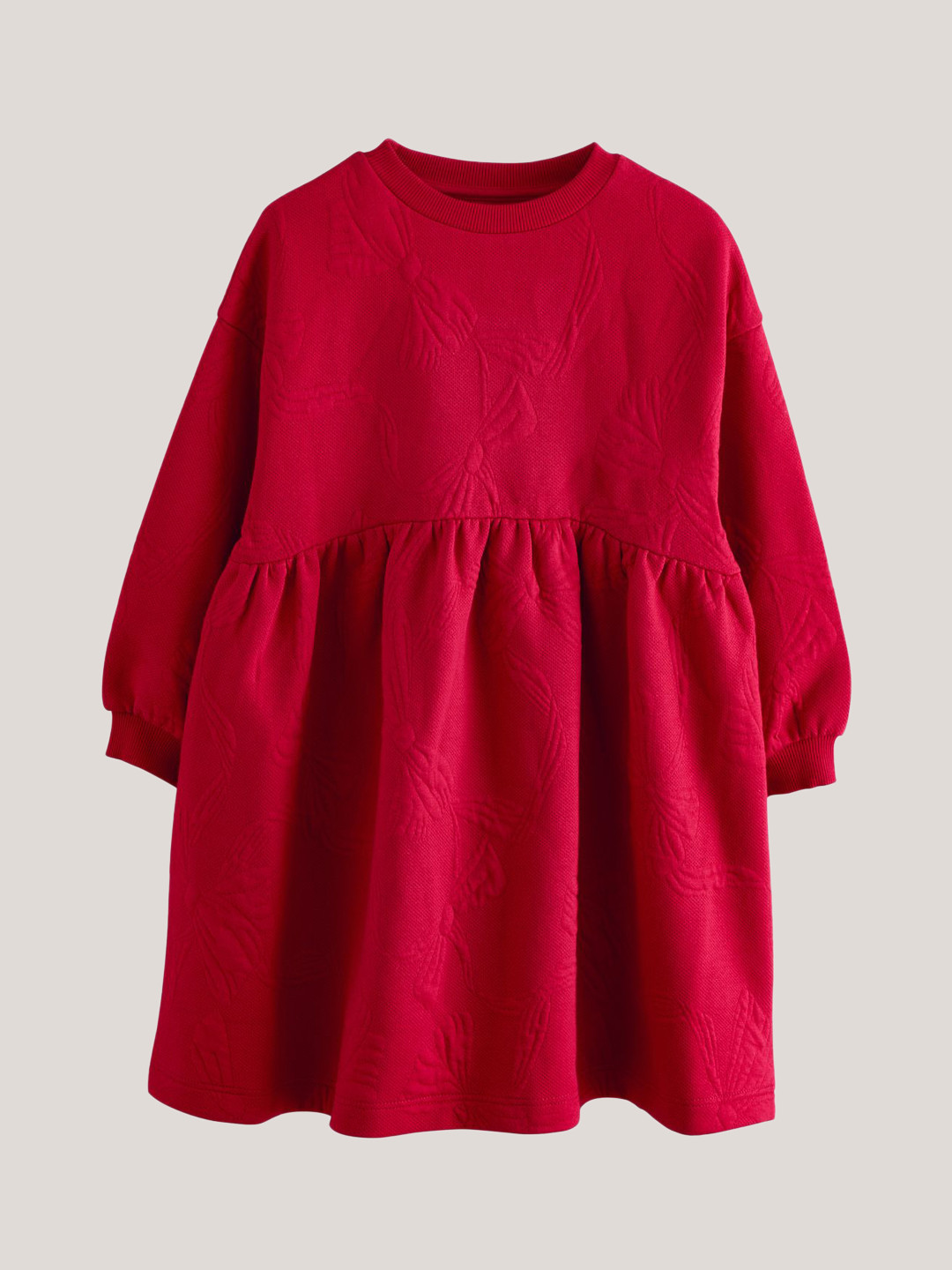 NEXT Girls Puff Sleeve Quilted Bow A-Line Dress