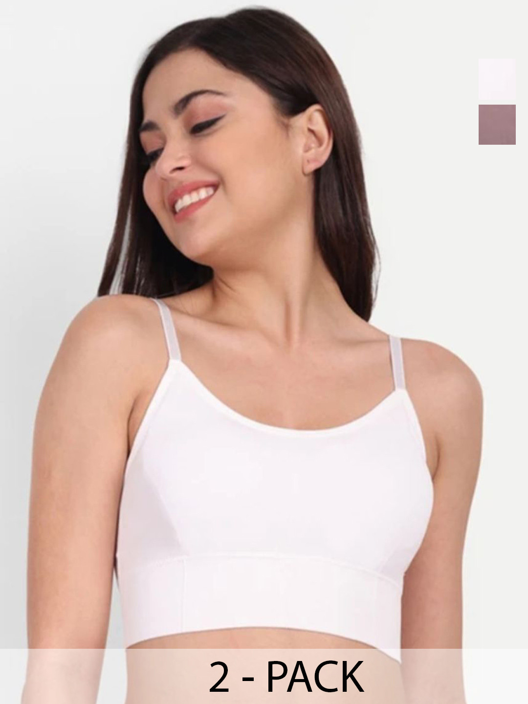 SEETU SHOP Women Pack of 2 Full Coverage Adjustable Straps Padded Cami Bra