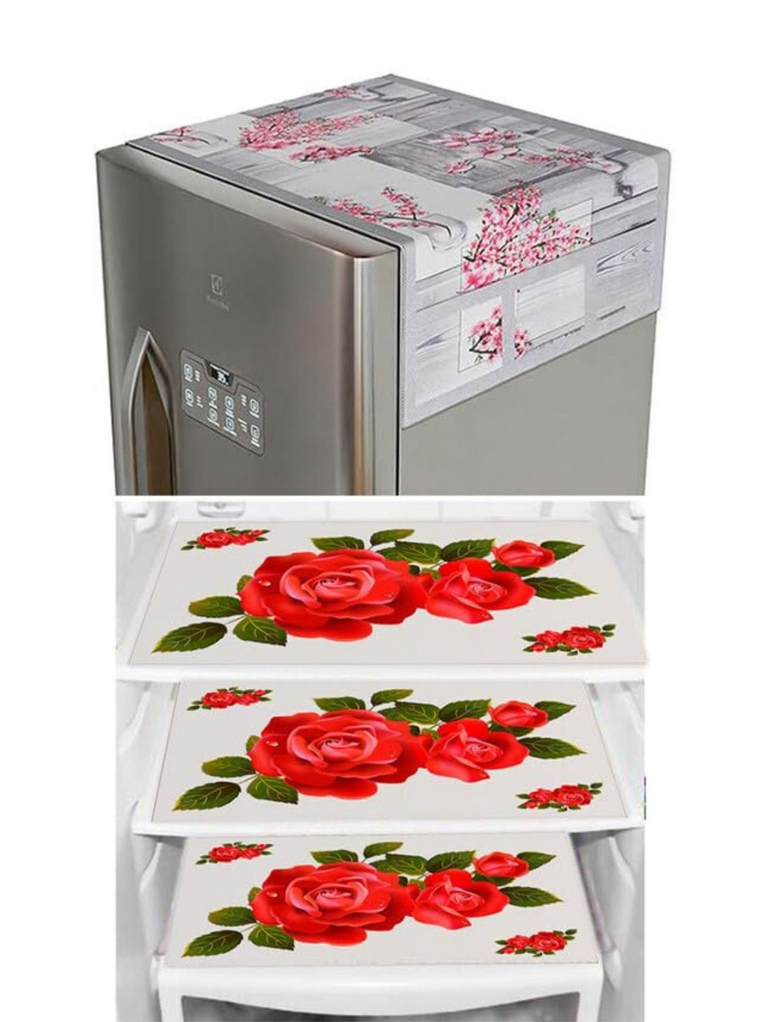 Crosmo Pack of 4 Fridge Top Cover & Fridge Mats