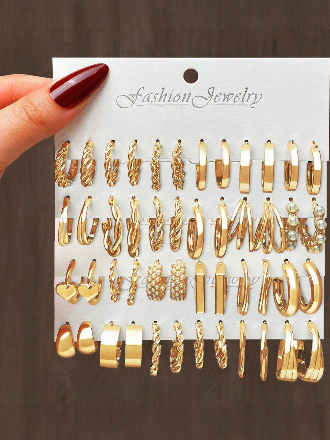 TheVineGirl Set of 24 Circular Shaped Half Hoop Earrings